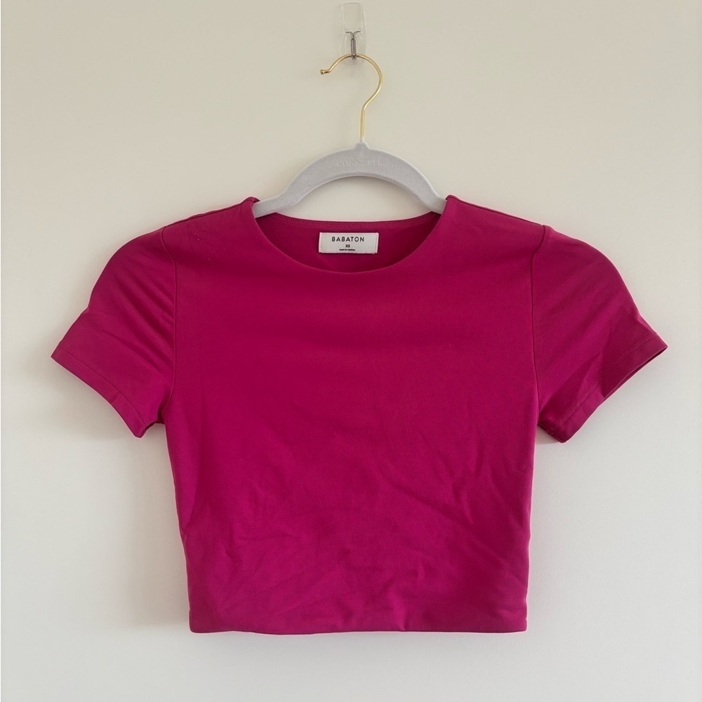 Aritzia Babaton Pink Crop Top